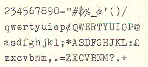 Type sample from 1956 Empire Aristocrat
