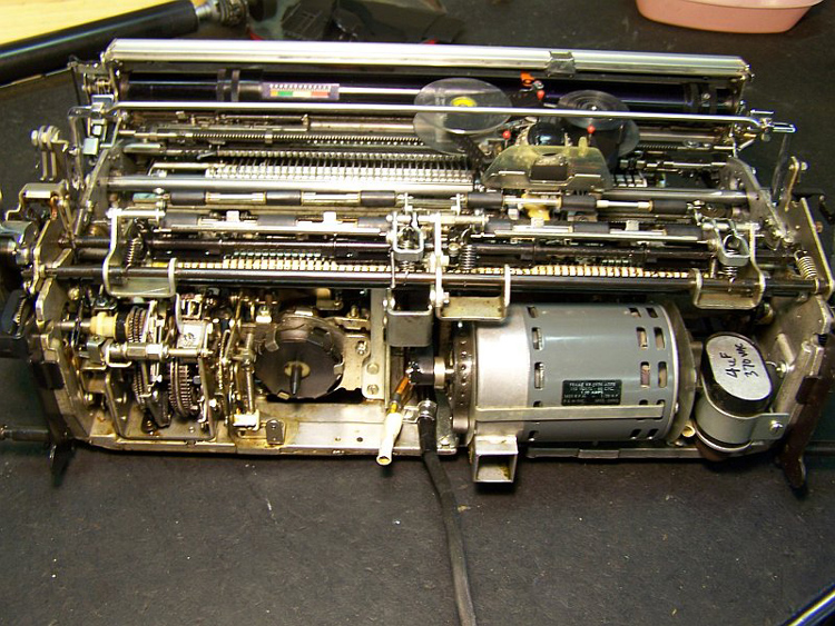Rear of the machine with Escapement Geartrain and Pinwheel in the lower left.