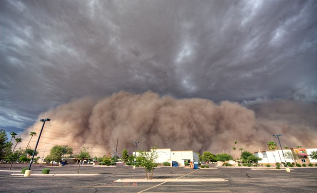 A Haboob rolling into town, turning the air into sandpaper...