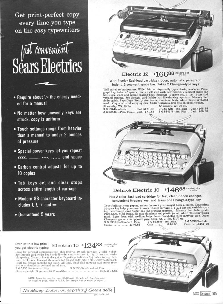 Sears Typewriter Serial Number Page Created! – To Type, Shoot Straight ...