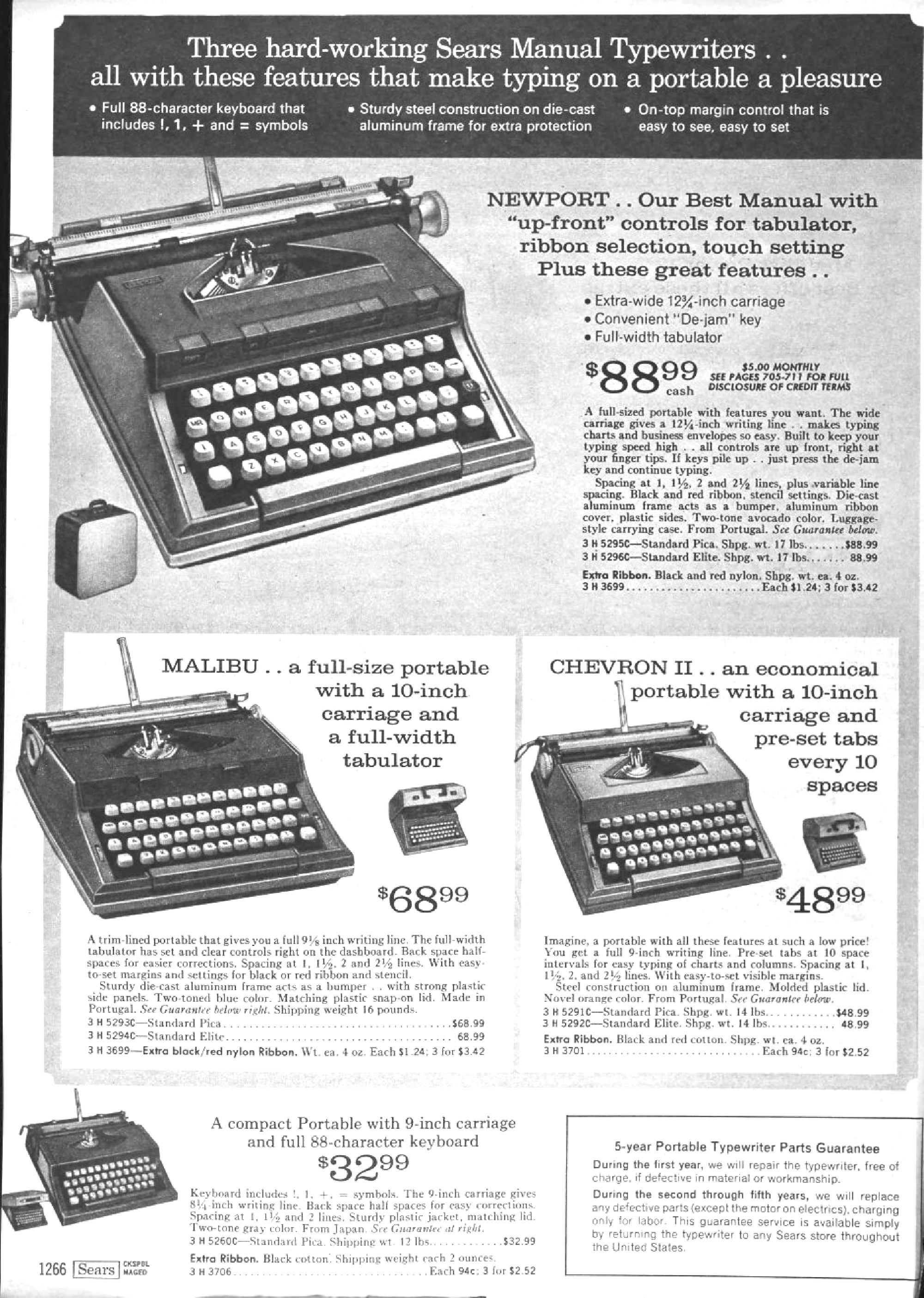 Sears Typewriter Serial Number Page Created! – To Type, Shoot Straight ...